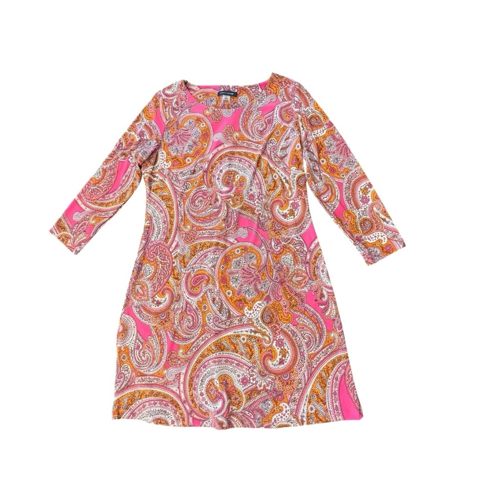 Tommy Hilfiger‎ Ditsy Floral Pink Orange Paisley Dress NEW $99 Size 6 70’s BOHO